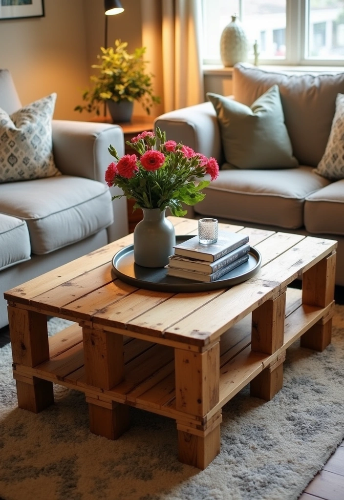 25 Stunning DIY Home Decor Projects That'll Transform Your Space on a Budget! - 1. Upcycled Wooden Pallet Coffee Table
