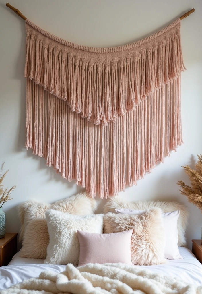 25 Stunning DIY Home Decor Projects That'll Transform Your Space on a Budget! - 14. Boho-Chic Fringe Wall Hanging