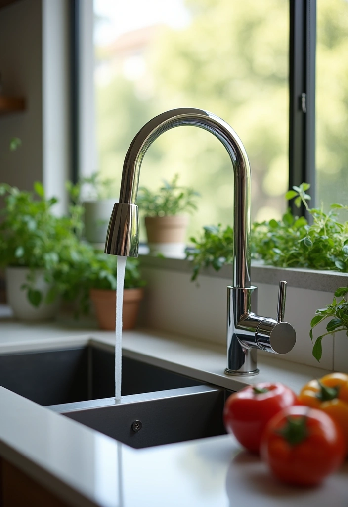 20 Eco-Friendly Kitchen Ideas That'll Help You Go Green (And Save the Planet!) - 10. Water-Saving Faucets