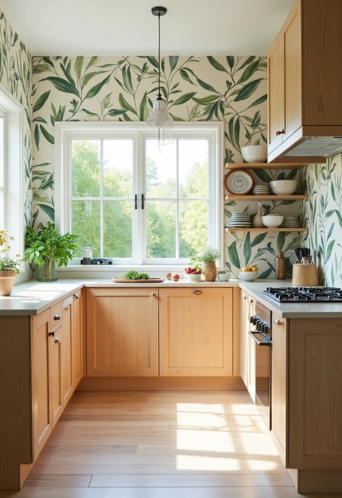 20 Eco-Friendly Kitchen Ideas That'll Help You Go Green (And Save the Planet!) - 19. Eco-Friendly Wallpaper