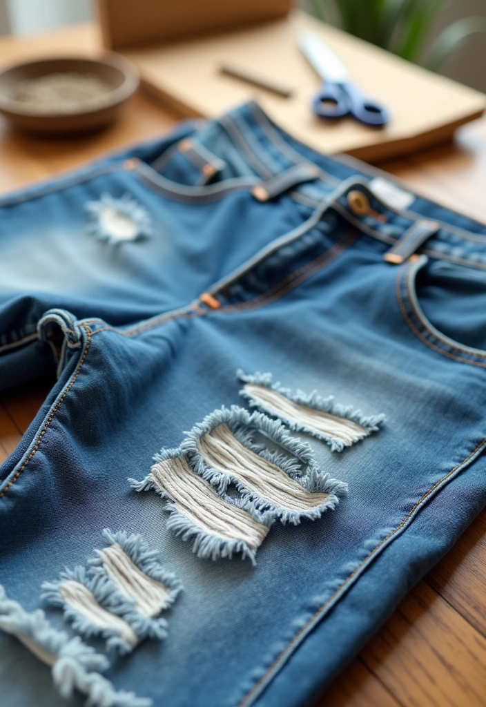 22 Budget Wardrobe Ideas That Look Luxurious Without Breaking the Bank (#18 Is Pure Genius!) - 2. DIY Distressed Jeans: Unique & Trendy