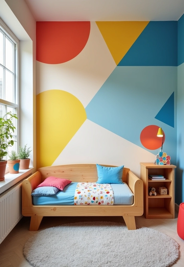 22 Kids Room Paint Ideas That Will Make Bedtime a Dream (Don't Miss #10!) - 10. Playful Geometrics (Don't Miss This!)