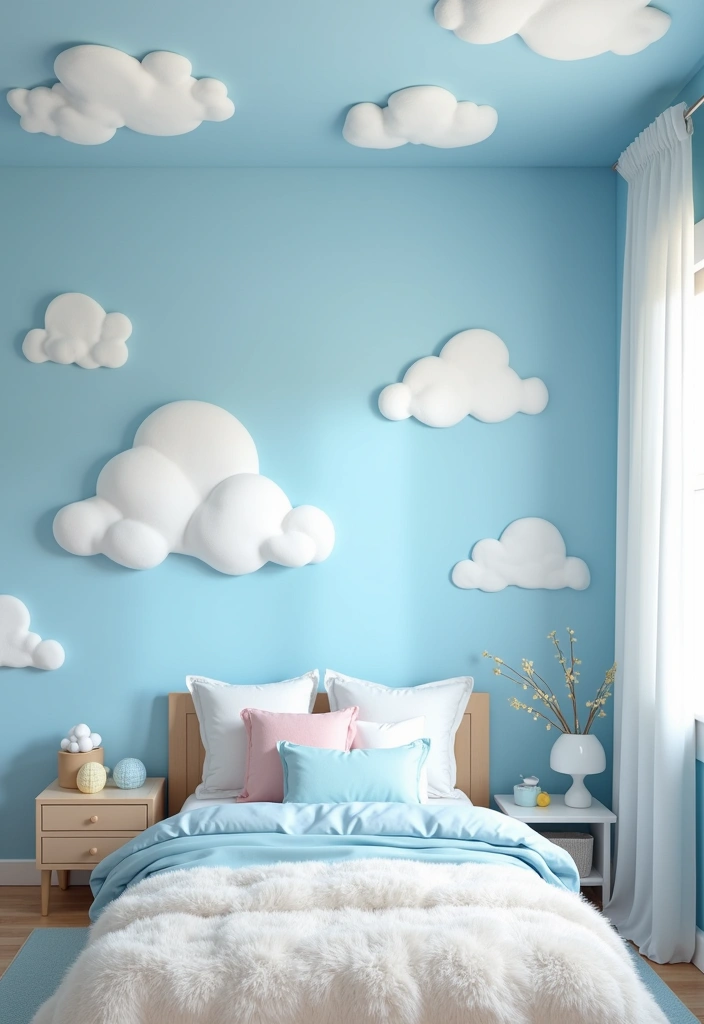 22 Kids Room Paint Ideas That Will Make Bedtime a Dream (Don't Miss #10!) - 11. Whimsical Clouds