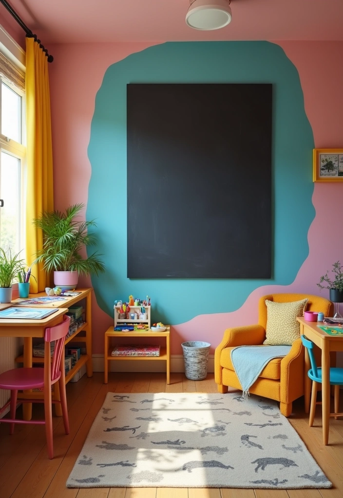 22 Kids Room Paint Ideas That Will Make Bedtime a Dream (Don't Miss #10!) - 16. Colorful Chalkboard Walls