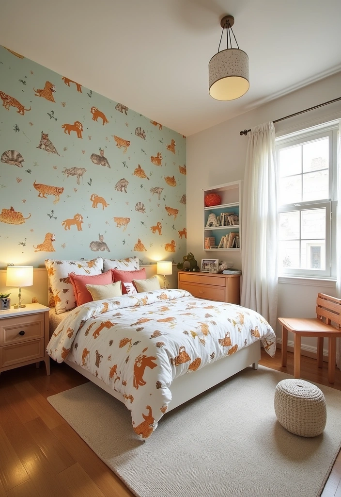 22 Kids Room Paint Ideas That Will Make Bedtime a Dream (Don't Miss #10!) - 18. Fun Animal Prints