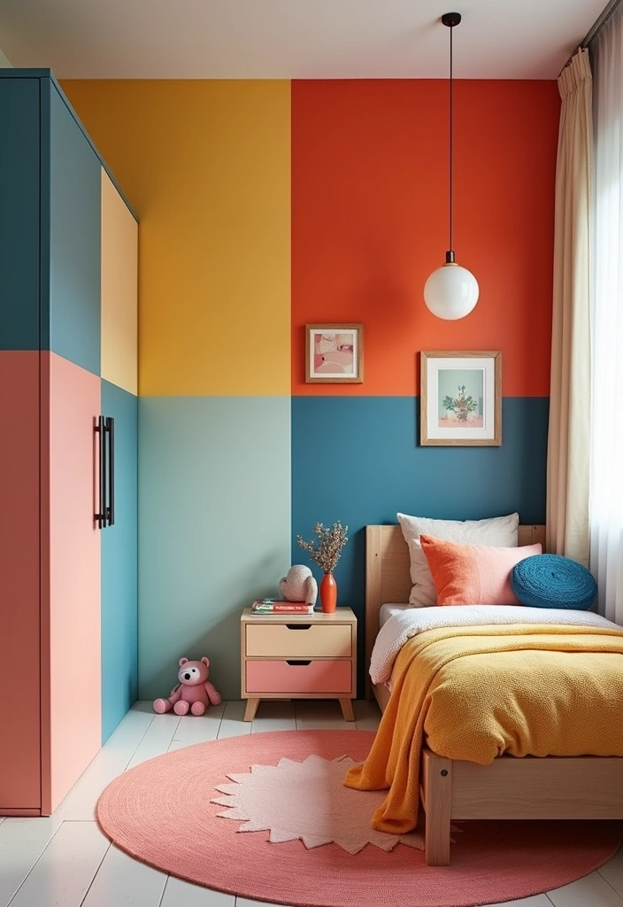 22 Kids Room Paint Ideas That Will Make Bedtime a Dream (Don't Miss #10!) - 19. Bold Color Blocks