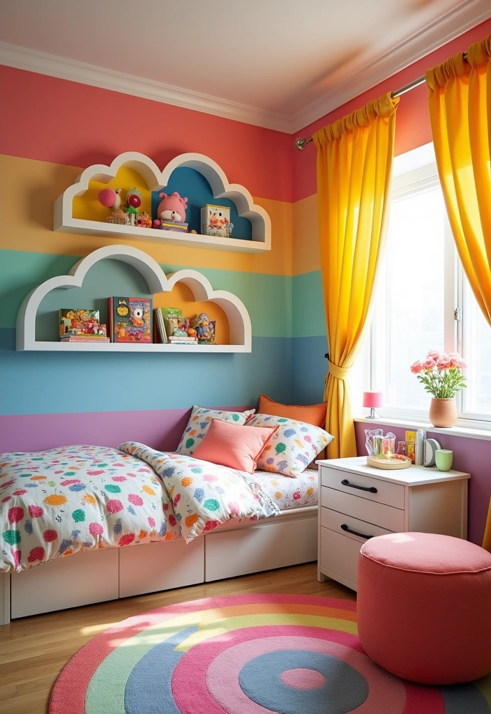 22 Kids Room Paint Ideas That Will Make Bedtime a Dream (Don't Miss #10!) - 2. Rainbow Dreams