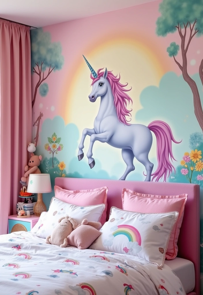 22 Kids Room Paint Ideas That Will Make Bedtime a Dream (Don't Miss #10!) - 5. Magical Unicorns