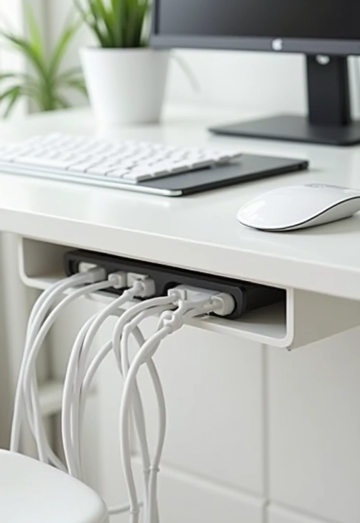 22 Minimalist Office Decor Ideas That Will Declutter Your Mind and Workspace! - 11. Cable Management Solutions