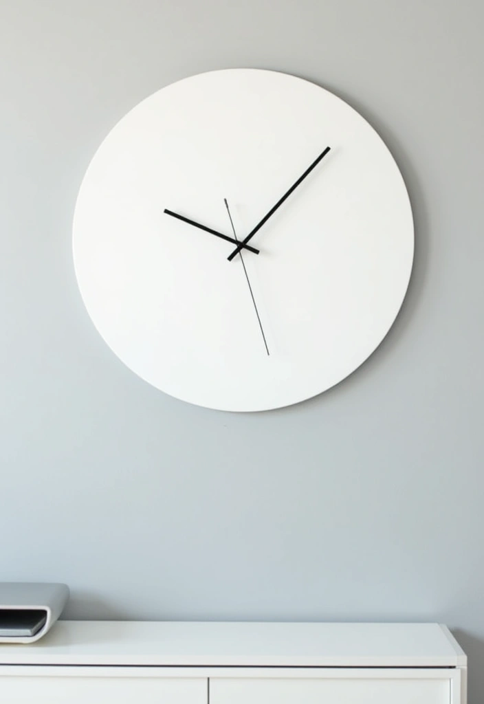 22 Minimalist Office Decor Ideas That Will Declutter Your Mind and Workspace! - 12. Minimalist Clock