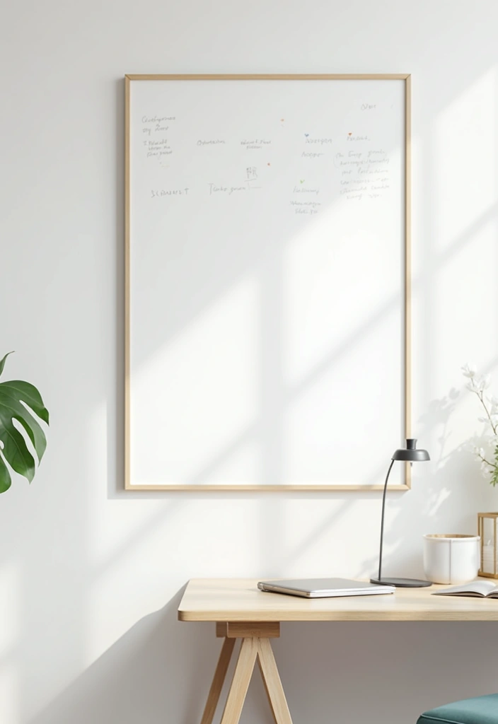 22 Minimalist Office Decor Ideas That Will Declutter Your Mind and Workspace! - 15. Clear Board or Whiteboard