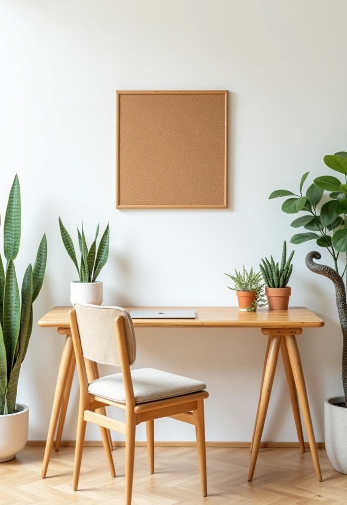 22 Minimalist Office Decor Ideas That Will Declutter Your Mind and Workspace! - 2. Natural Elements