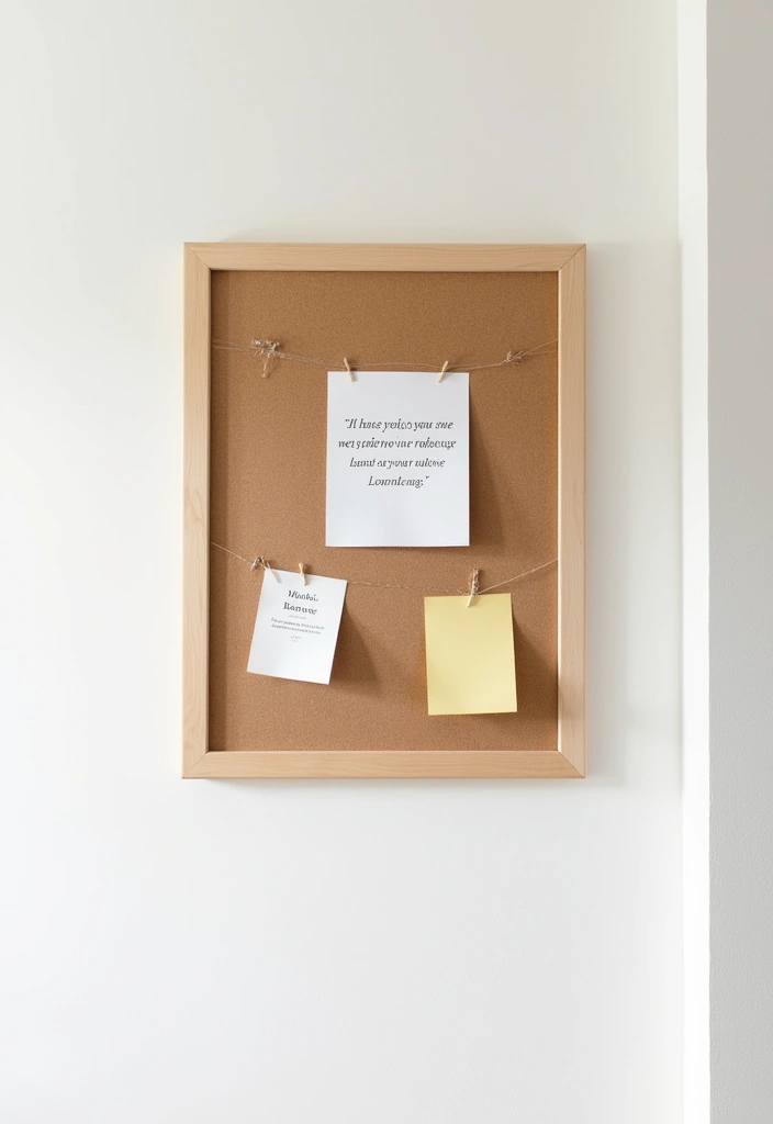 22 Minimalist Office Decor Ideas That Will Declutter Your Mind and Workspace! - 21. Minimalist Bulletin Board