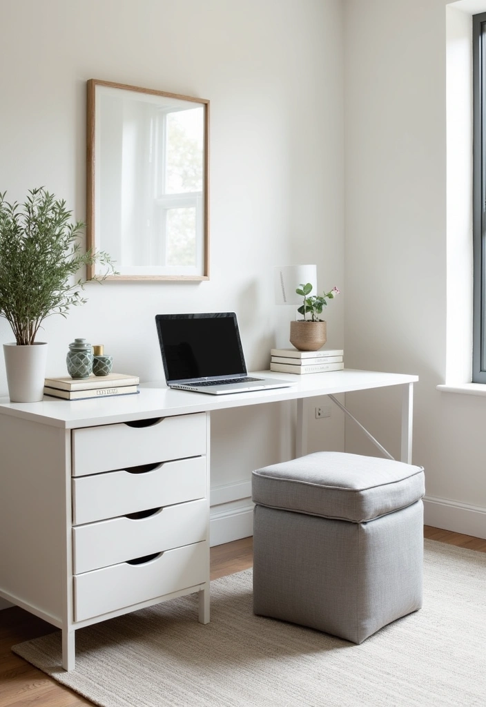 22 Minimalist Office Decor Ideas That Will Declutter Your Mind and Workspace! - 9. Functional Furniture