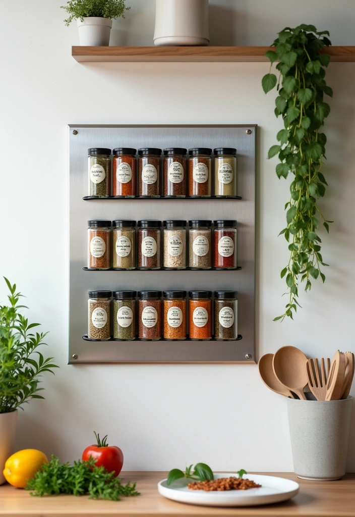 25 Kitchen Hacks That Will Transform Your Space and Blow Your Mind! - 1. Magnetic Spice Rack