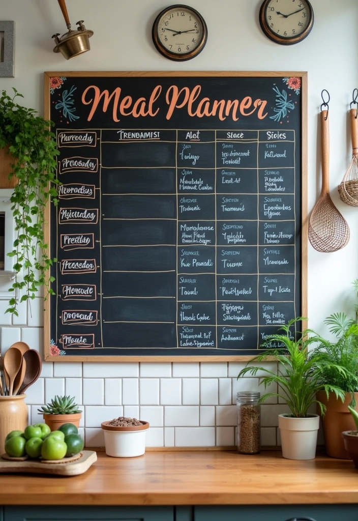 25 Kitchen Hacks That Will Transform Your Space and Blow Your Mind! - 10. DIY Chalkboard Meal Planner